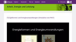 Simulation: Energieformen und Energieumwandlungen (Simulation von PhET)