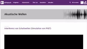Simulation: Interferenz von Schallwellen (Simulation von PhET)
