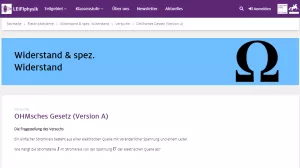 Unterrichtsbaustein: OHMsches Gesetz (Version A)