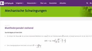 Unterrichtsbaustein: Blattfederpendel stehend