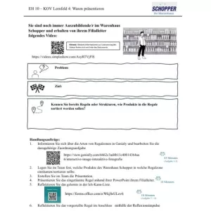 Lernkontrolle: Lernsituation – Warenplatzierung und Regalzonen