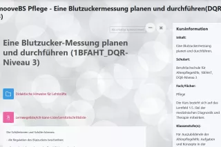 Interaktion: mooveBS Pflege – Eine Blutzuckermessung planen und durchführen