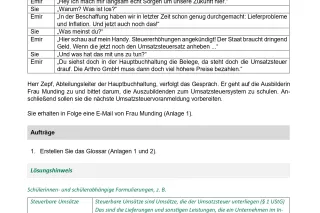 Unterrichtsplanung: Lernsituation Lernfeld 5 - Rechtliche Vorgaben der Umsatzbesteuerung darstellen (Version Lehrkraft) (PDF, barrierefrei)
