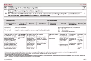 Unterrichtsplanung: Zielanalyse Lernfeld 3 - Straf- und Ordnungswidrigkeitenverfahren organisieren (PDF, barrierefrei)