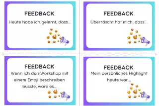 Sonstiges: #snackattack | Feedback-Kärtchen