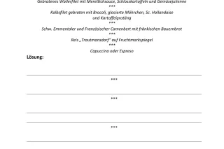 Unterrichtsbaustein: 12.1 Aufgabe zur Menükunde