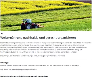 Unterrichtsbaustein: Welternährung nachhaltig und gerecht organisieren