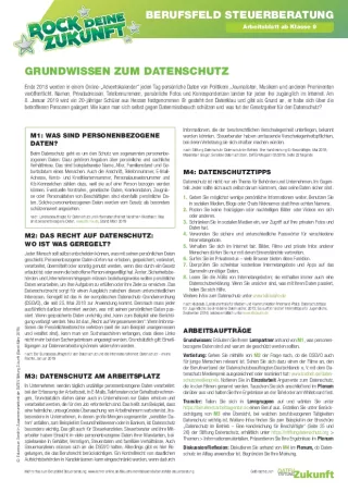Arbeitsblatt: Grundwissen zum Datenschutz