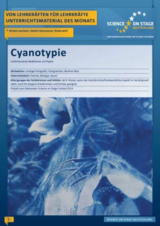 Unterrichtsbaustein: Cyanotypie - Kunst und Chemie