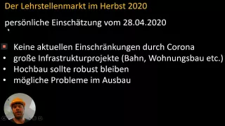 Video: Infos zum Ausbildungsjahr 2020/2021: Interview Bau Innung München
