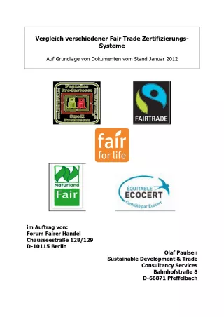 Unterrichtsbaustein: Fair Trade Zertifizierungs-Systeme