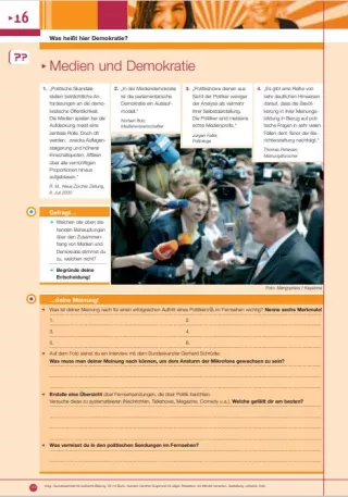Arbeitsblatt: Medien und Demokratie