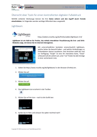 Arbeitsblatt: Mein digitaler Fußabdruck - Übersicht über Tools