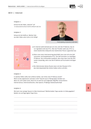 Arbeitsblatt: Arbeitsblatt zum Video "Internet"