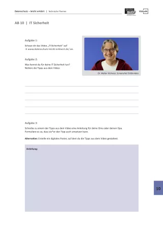 Arbeitsblatt: Arbeitsblatt zum Video "IT-Sicherheit"