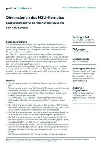 Arbeitsblatt: Dimensionen des NSU-Komplex (Methode)