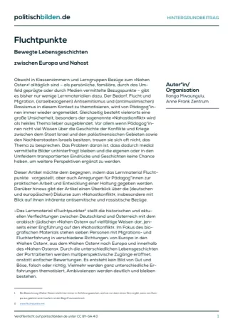 Arbeitsblatt: Fluchtpunkte - Bewegte Lebensgeschichten zwischen Europa und Nahost