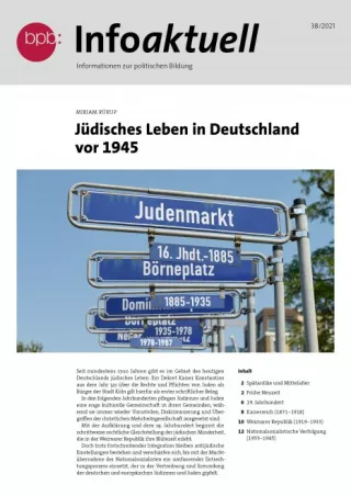 Broschuere: Info aktuell: Jüdisches Leben in Deutschland vor 1945