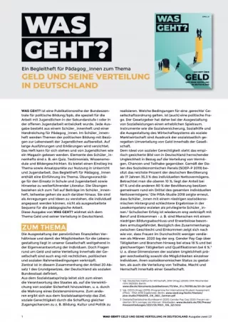Handbuch: Ein Begleitheft für Pädagoginnen und Pädagogen zum Thema Geld und seine Verteilung in Deutschland