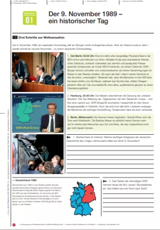 Arbeitsblatt: 9. November 1989: Fall der Mauer | Arbeitsblätter