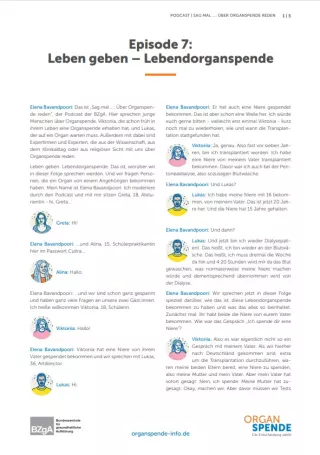 Text: Podcast: Sag mal...: Über Organspende reden | Episode 7 Transkript