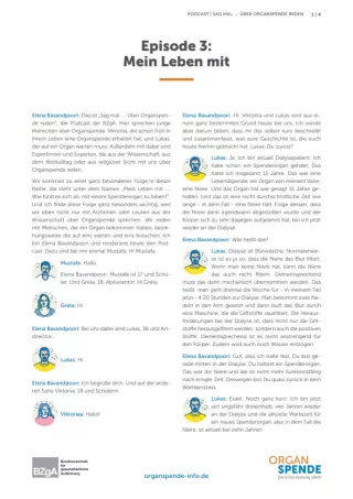 Text: Podcast: Sag mal...: Über Organspende reden | Episode 3 Transkript