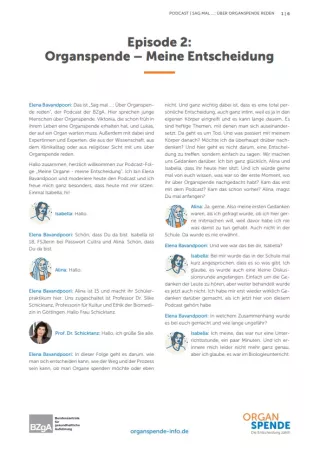 Text: Podcast: Sag mal...: Über Organspende reden | Episode 2 Transkript