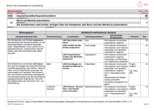 Unterrichtsplanung: Beruf und Betrieb präsentieren: Zielanalyse (PDF)