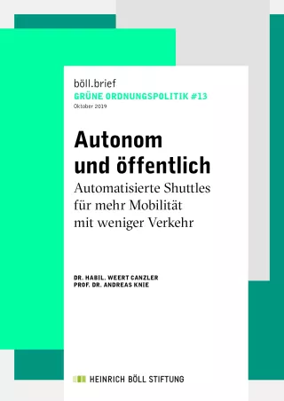 Broschuere: Autonom und öffentlich: Automatisierte Shuttels für mehr Mobilität mit weniger Verkehr