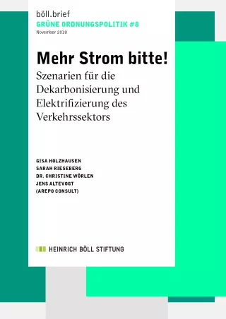 Broschuere: Mehr Strom bitte! Szenarien für die Verkehrswende
