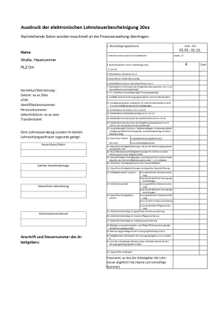 Unterrichtsbaustein: Formular Ausdruck der elektronischen Lohnsteuerbescheinigung (DOCX)