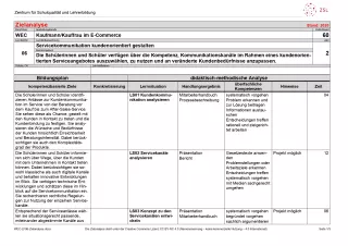 Unterrichtsplanung: Servicekommunikation kundenorientiert gestalten: Zielanalyse (PDF)
