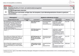 Unterrichtsplanung: Ein Marketingkonzept entwickeln: Zielanalyse (PDF)