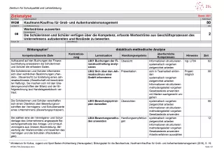 Unterrichtsplanung: Werteströme auswerten: Zielanalyse (PDF)