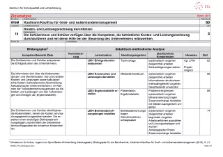 Unterrichtsplanung: Kosten- und Leistungsrechnung durchführen: Zielanalyse (PDF)