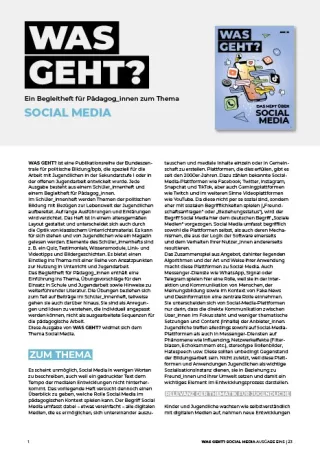 Broschuere: Ein Begleitheft für Pädagoginnen und Pädagogen zum Thema Social Media
