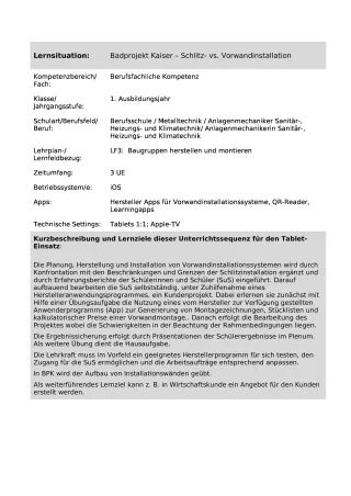 Unterrichtsbaustein: Badprojekt: Schlitz- vs. Vorwandinstallation (ZIP-Datei)