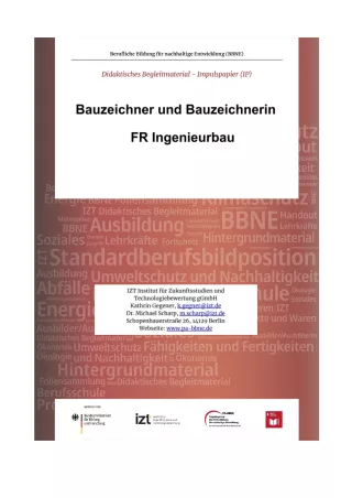 Unterrichtsbaustein: BBNE für Bauzeichner/innen - Ingenieurbau - Impulspapier