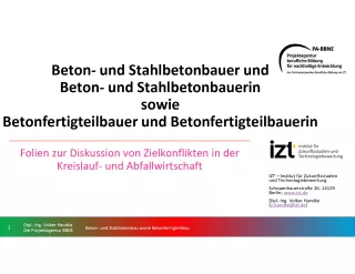 Unterrichtsbaustein: BBNE für Beton- und Stahlbetonbauer/innen und Betonfertigteilbauer/innen - Foliensammlung