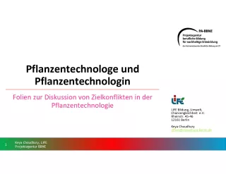 Unterrichtsbaustein: BBNE für Pflanzentechnolog/innen - Foliensammlung
