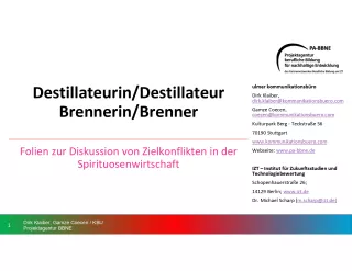 Unterrichtsbaustein: BBNE für Destillateur/innen und Brenner/innen - Foliensammlung