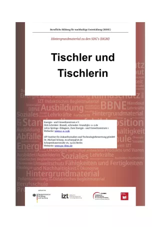 Unterrichtsbaustein: BBNE für Tischler/innen - Hintergrundmaterial