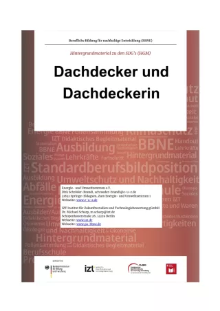 Unterrichtsbaustein: BBNE für Dachdecker/innen - Hintergrundmaterial