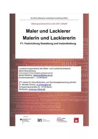 Unterrichtsbaustein: BBNE für Maler/innen und Lackierer/innen - Hintergrundmaterial