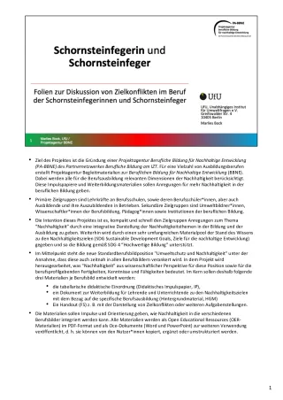 Unterrichtsbaustein: BBNE für Schornsteinfeger/innen - Handreichung