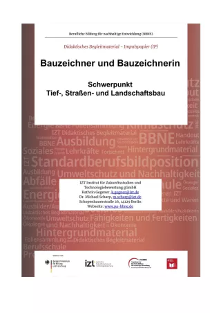 Unterrichtsbaustein: BBNE für Bauzeichner/innen - Tief-, Straßen- und Landschaftsbau - Impulspapier