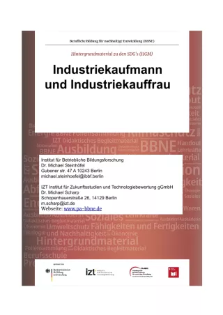 Unterrichtsbaustein: BBNE für Industriekaufleute - Hintergrundmaterial