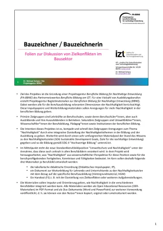 Unterrichtsbaustein: BBNE für Bauzeichner/innen - Handreichung