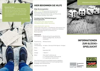Broschuere: Allgemeine Informationen zur Glücksspielsucht