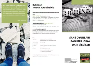 Broschuere: Allgemeine Informationen zur Glücksspielsucht (Türkisch)